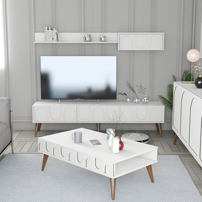 Hanah Home Lyon 3 Blanco y Nogal